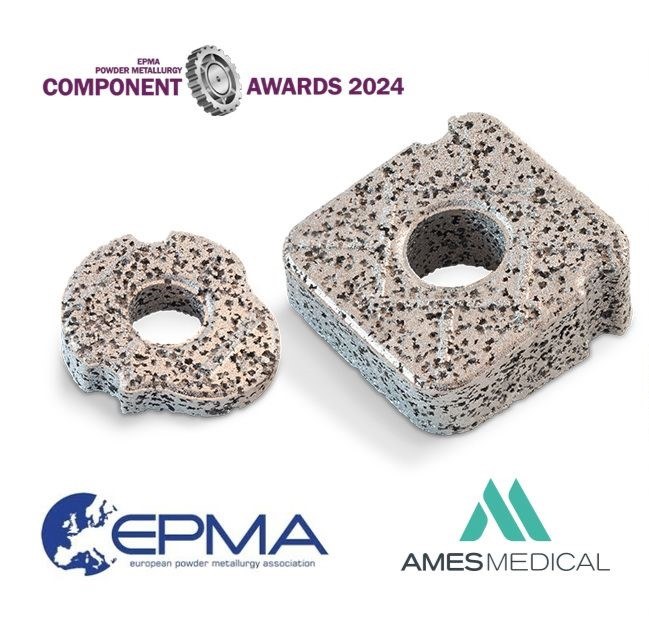 AMES Biomedical rep el Premi a la Millor Peça Sinteritzada 2024 de l'European Powder Metallurgy Association