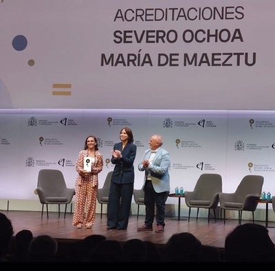 Maria Pau Ginebra recull l'acreditació del CCEM com a Unidad de Excelencia María de Maeztu