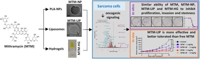 Mithramycin delivery systems to develop effective therapies in sarcomas