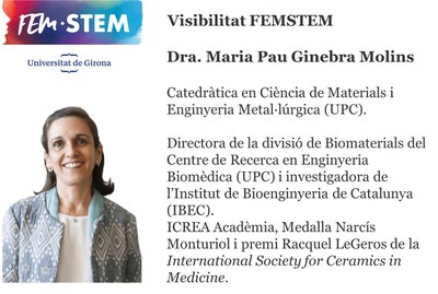 "Biomaterials for the medicine of the future", inaugural conference of the Dra. Maria Pau Ginebra at FEMSTEM of the UdG