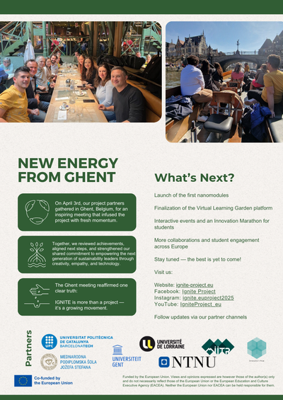 IGNITE, funding for the development of competencies for environmentally sustainable innovation and entrepreneurship in STEAM study programs