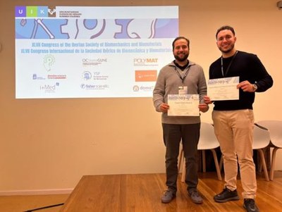 Two BBT members honored at the XLVII International Congress of the Iberian Society of Biomechanics and Biomaterials